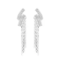 Cercei lungi argint 925, JW856, model elegant, placati cu rodiu