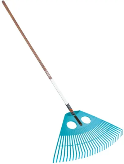 Greblă Gardena în formă de evantai - Combisystem, 77 cm, cu mâner 130 cm