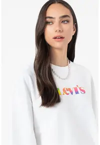 Bluza sport relaxed fit cu imprimeu logo - Alb/Violet/Coral