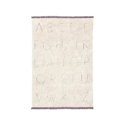 Covor pentru copii crem lavabil/țesut manual din bumbac 120x160 cm ABC – Lorena Canals