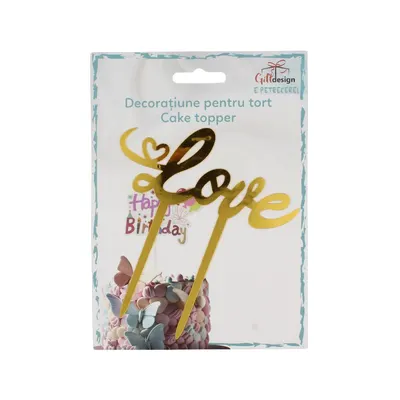 Cake Topper pentru tort mesaj LOVE