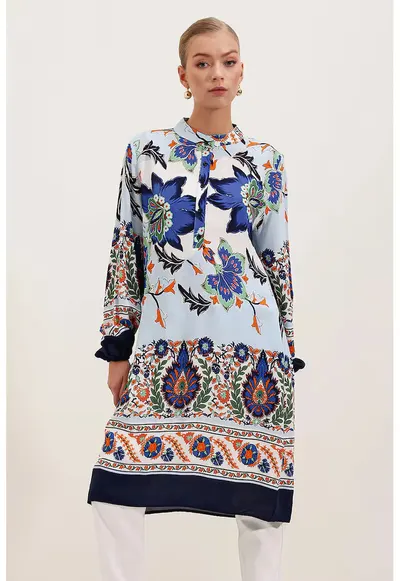 Rochie midi HiCCUP brodata bleumarin - Bleumarin