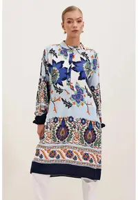 Rochie midi HiCCUP brodata bleumarin - Bleumarin