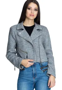 Jacheta dama M607 - Poliester/Lana - Gri