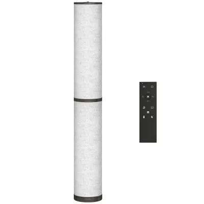 HOMCOM Lampă de Podea cu Telecomandă și Reglaj Temperatură 3000-6000K, Abajur din Material Textil, Ø20x135 cm, Bej | Aosom Romania