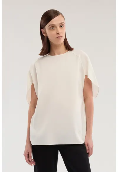 Bluza supradimensionata din lyocell - Alb optic