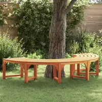 Banca de exterior Gossi pentru copaci, semirotunda, 200 cm, din lemn solid de eucalipt