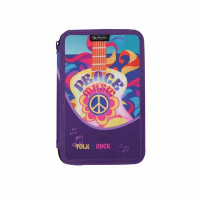 Penar neechipat, 3 fermoare, 20x6x13cm, Peace, Herlitz