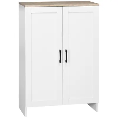 HOMCOM Bufet mobilier bucătărie depozitare cu placard cu uși și rafturi reglabile, 60 x 30 x 90 cm, alb | Aosom Romania