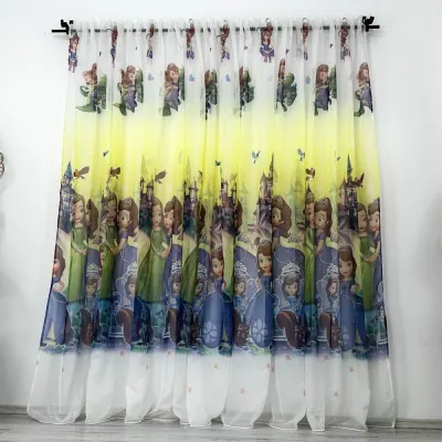 Perdea pentru copii din matase, model printese, 140cm latime x 260cm inaltime, cu rejansa pt bara