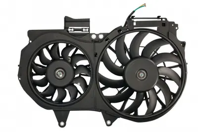 Ventilator radiator Stanga (cu carcasa, dublu) potrivit AUDI A4 B6, A4 B7, A6 C5; SEAT EXEO, EXEO ST 1.6-2.7 11.00-05.13