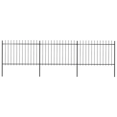 vidaXL Gard de grădină cu vârf tip suliță din oțel 504x120 cm, negru