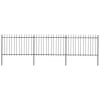 vidaXL Gard de grădină cu vârf tip suliță din oțel 504x120 cm, negru