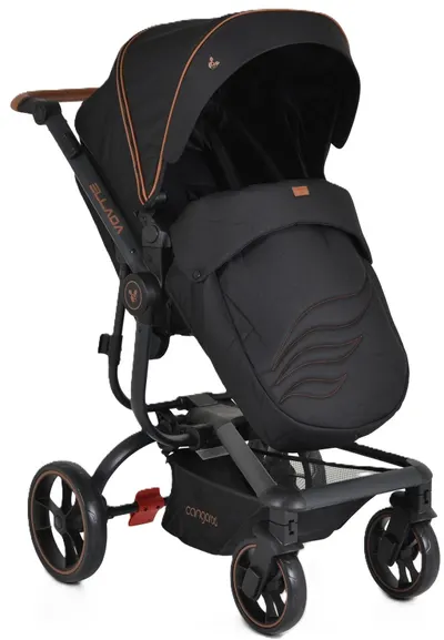 Carucior combinat 2 in 1 Cangaroo - Ellada, negru, 3 in 1