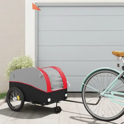 Gossi remorca pentru biciclete, negru si rosu, 45 kg, fier