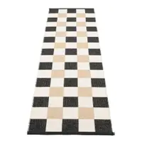Covor tip traversă pentru interior și exterior negru/crem 70x240 cm Pix Black Vanilla – Pappelina