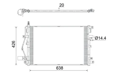 Condensator climatizare potrivit VOLVO XC90 I 2.4D-4.4 06.02-12.14