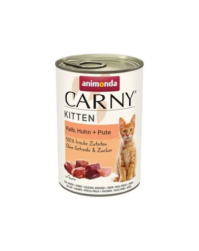 ANIMONDA Carny Kitten Veal&Chicken&Turkey 400 g Hrana pisoi, cu vitel, pui si curcan