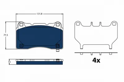 Set placute frana Fata Spate potrivit CHEVROLET CAMARO; DODGE VIPER; FORD GT; TESLA MODEL S, MODEL X 3.5-Electric 01.03