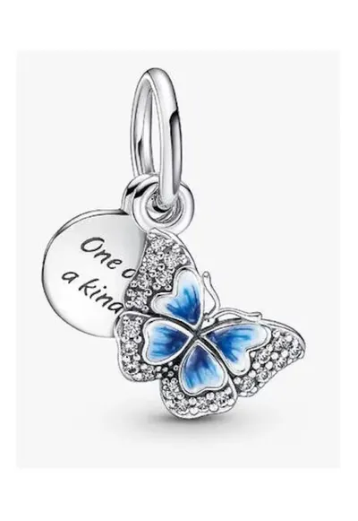 Charm tip Fluture albastru One of a Kind - Argint 925