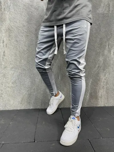 Pantaloni Striped Zipper Grey Bgas732(5400) (mărime: Xl)