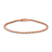 Bratara tennis din aur roz cu diamante maro de 1.22ct