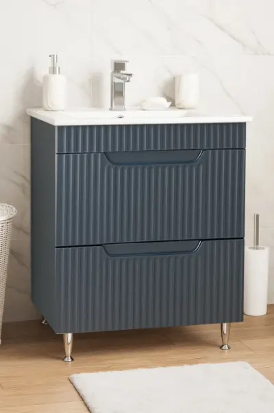 Set Baza front MDF si Lavoar seria 033, cu sertare, 60 cm, antracit