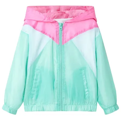 Jachetă pentru copii cu glugă și fermoar, multicolor, 104