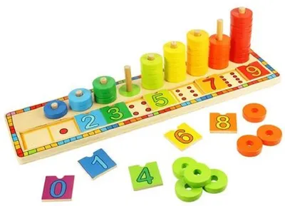 Joc din lemn pentru copii Bigjigs - Invat sa numar