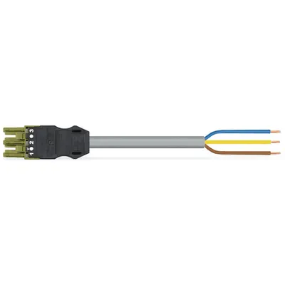 pre-assembled connecting cable; Eca; Socket/open-ended; 3-pole; Cod. B; H05VV-F 3 x 1.0 mm²; 6 m; 1,00 mm²; light green