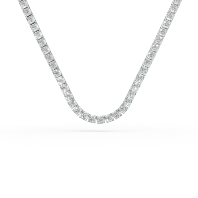 Colier tennis din aur alb cu diamante de 3.9ct
