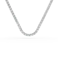 Colier tennis din aur alb cu diamante de 3.9ct