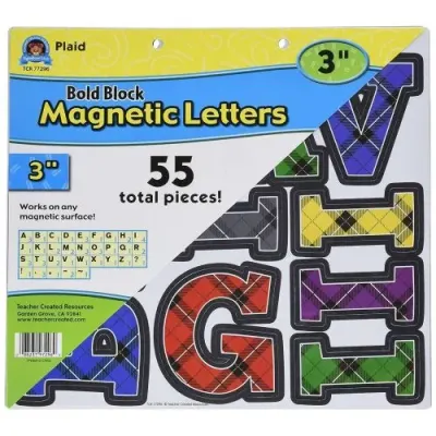 Teacher Created Resources Plaid Bold Block 3" Magnetic Letters.