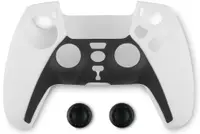 Husă din silicon pentru controler și protecție pentru butoane Spartan Gear - DualSense, alb/negru (PS5)