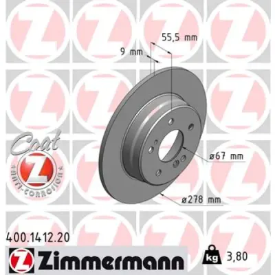 Disc frana ZIMMERMANN 400.1412.20