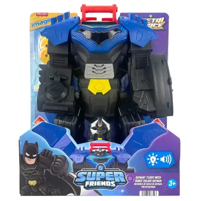 Robot cu figurina, Imaginext, Dc Super Friends, Metal Force, Friends Flight Mech, Batman, JDL03