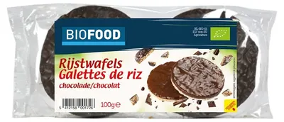 Biscuiți bio din orez cu ciocolată neagră, fără gluten, 100 g, Damhert
