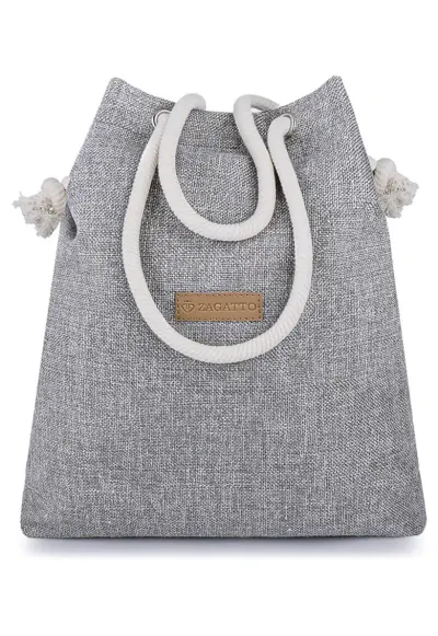 Geanta dama umar - Villa Eco - Gri - Din textil - Practica si versatila - Functionala - Comapatibila format A4 - Dimensiuni 50x41x12 cm - Spatioasa - Casual - De zi cu zi - ZG613
