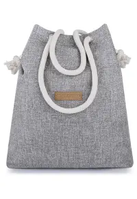 Geanta dama umar - Villa Eco - Gri - Din textil - Practica si versatila - Functionala - Comapatibila format A4 - Dimensiuni 50x41x12 cm - Spatioasa - Casual - De zi cu zi - ZG613