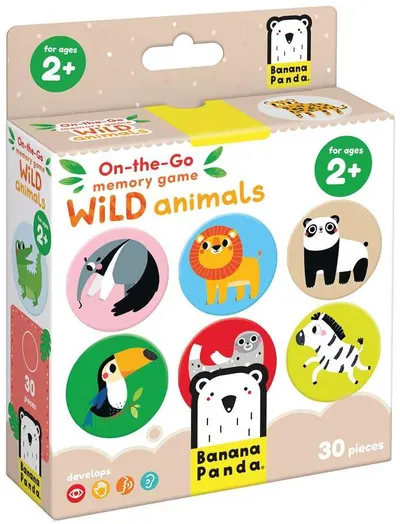 Joc de memorie pentru copii Banana Panda On-the-Go - Animale sălbatice