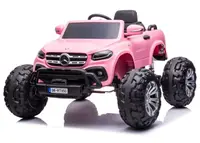Masinuta electrica Mercedes X-Class Monster Truck, 180W, 4x4, roti moi, scaun tapitat, telecomanda, barbie pink
