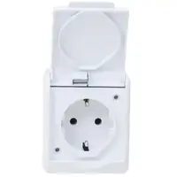 Priza Simpla Alba cu Capac Hermes, 16 A/250, IP44
