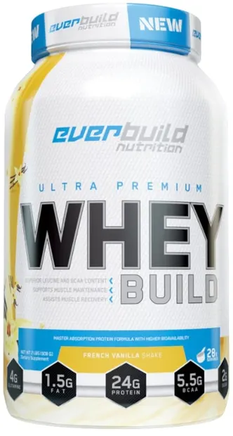 Ultra Premium Whey Build, Vanilie franceză, 908 g, Everbuild
