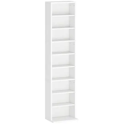 HOMCOM Unitate de Stocare pentru 260 de CD-uri/120 de DVD-uri - Alb | Aosom Romania