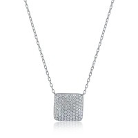 Lant cu pandantiv din aur alb cu diamante de 0.65ct