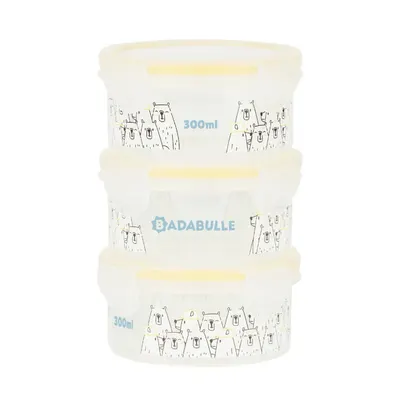 Set 3 boluri ermetice pentru pastrarea hranei Maxi, 300ml, 1 bucata, Badabulle