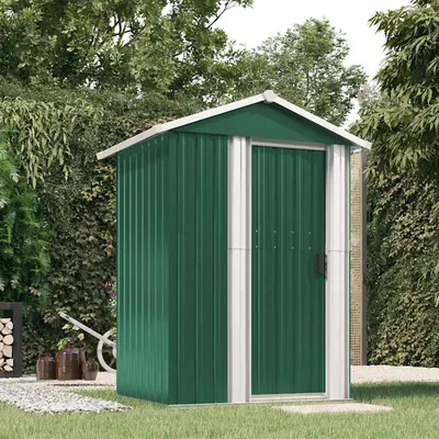 vidaXL Șopron de grădină, verde, 126x97,5x177 cm, oțel zincat