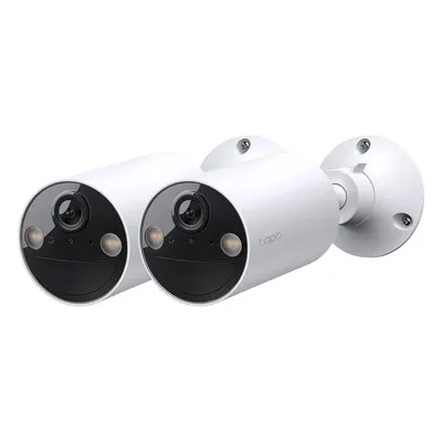 Set camera de supraveghere wireless IP WiFi cu acumulator si iluminare duala TP-Link Full Color Tapo C410, 3 MP, 3.17 mm, IR/lumina alba 9.1 m, microfon si difuzor, slot card, detectie miscare, sirena, control din aplicatie, 2 bucati