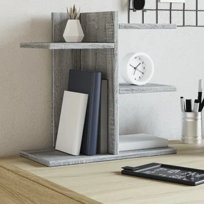 vidaXL Organizator de birou, gri sonoma, 42x21,5x42 cm lemn prelucrat