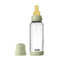 Set complet biberon din sticla anticolici cu tetina din latex, flux mediu, 240 ml, Sage